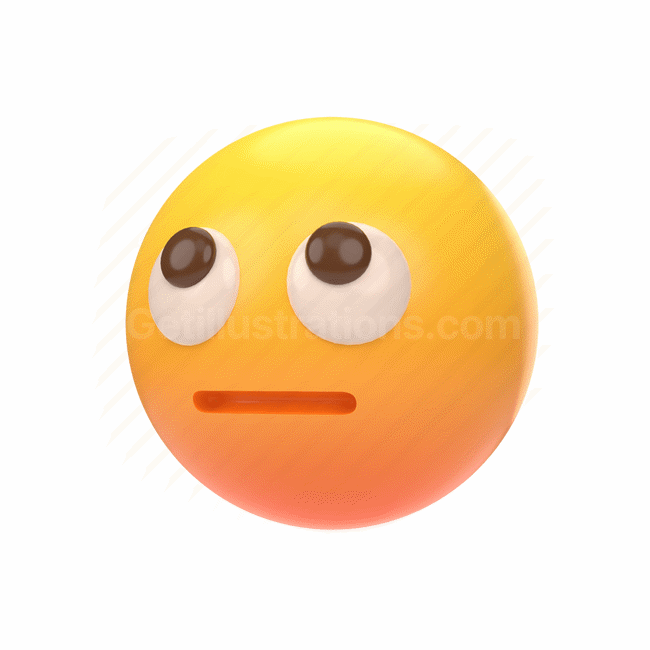 emoticon, emoji, sticker, face, rolling eyes, eyes, left